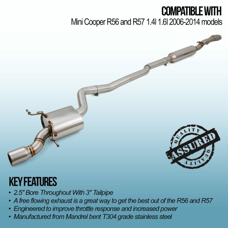 Catback Exhaust System - Mini Cooper R56 / Cooper Cabrio R57 1.4 1.6 06 ...