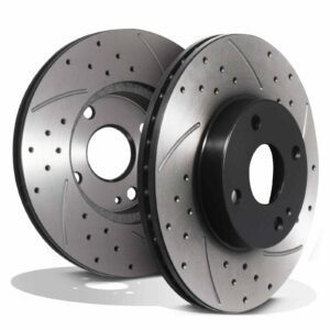 Front Drilled Grooved 255mm Brake Discs - Mazda MX-5 MK2 MK2.5 NB 1.6 1.8 1.9 16v 98-05