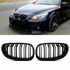 Gloss Black Double Bar Kidney Grille - BMW 5 Series E60 E61 04-10