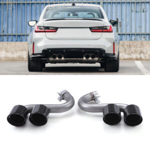 M3 Style Exhaust Tailpipes Gloss Black– BMW 3 Series G20 G21 2019+