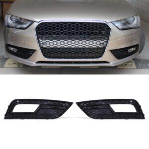Front RS4 Style Fog Light Surrounds Gloss Black – Audi A4 B8.5 13-16