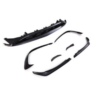 Front Bumper Canards with Lower Grille Splitter Gloss Black - Mercedes Benz A-Class W176 Facelift 15-18