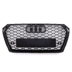 RS4 Style Front Honeycomb Grille Gloss Black - Audi A4 B9 12-16