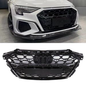 RS3 Style Front Honeycomb Grille Gloss Black - Audi A3 8Y 2020+