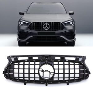 Panamericana Style Front Grille Gloss Black - Mercedes GLA Class H247 20-23