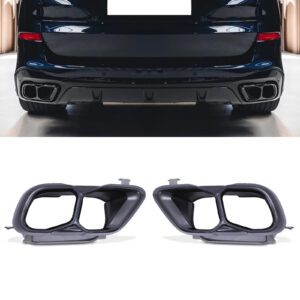 Quad Exhaust Tail Pipe Tips Gloss Black – BMW X5 G05 | X6 G06 | X7 G07 2018+