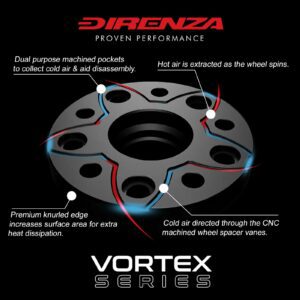 Direnza 15mm Wheel Spacers - Pair - Ford Focus MK2 ST225 RS | 5×108 M12×1.5 63.3mm