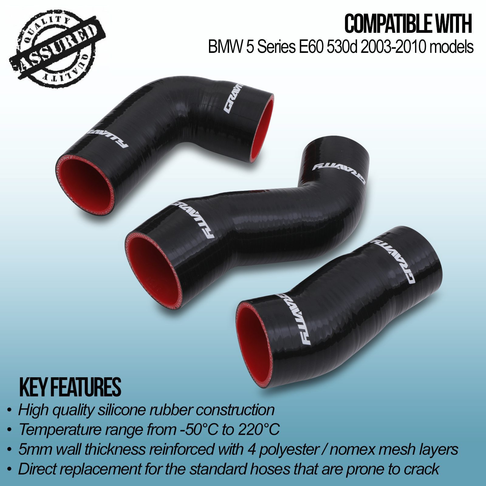 Tuyau D'Admission Silicone LLS-GERMANY Pour BMW Série 5 E60 E61 525d 530d