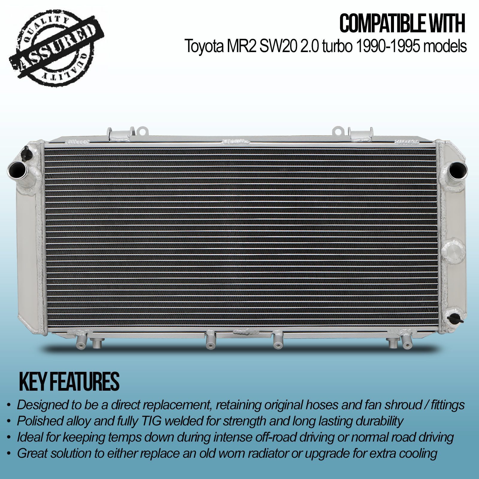 40mm High Flow Radiator - Toyota MR2 SW20 2.0 Turbo 90-95