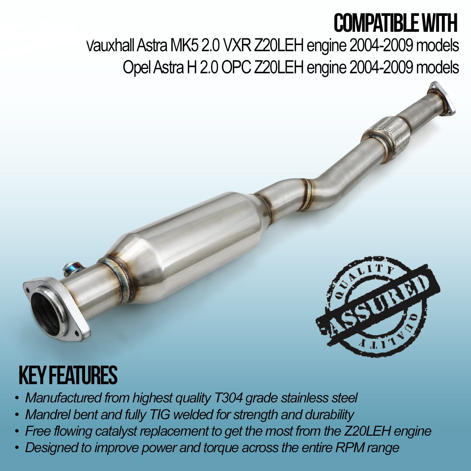 Front Exhaust Pipe For Vauxhall Astra H MK5 1.6 (2004-2013) & Zafira 1.6 (2005-2015) - NEW UK-Made EGM512