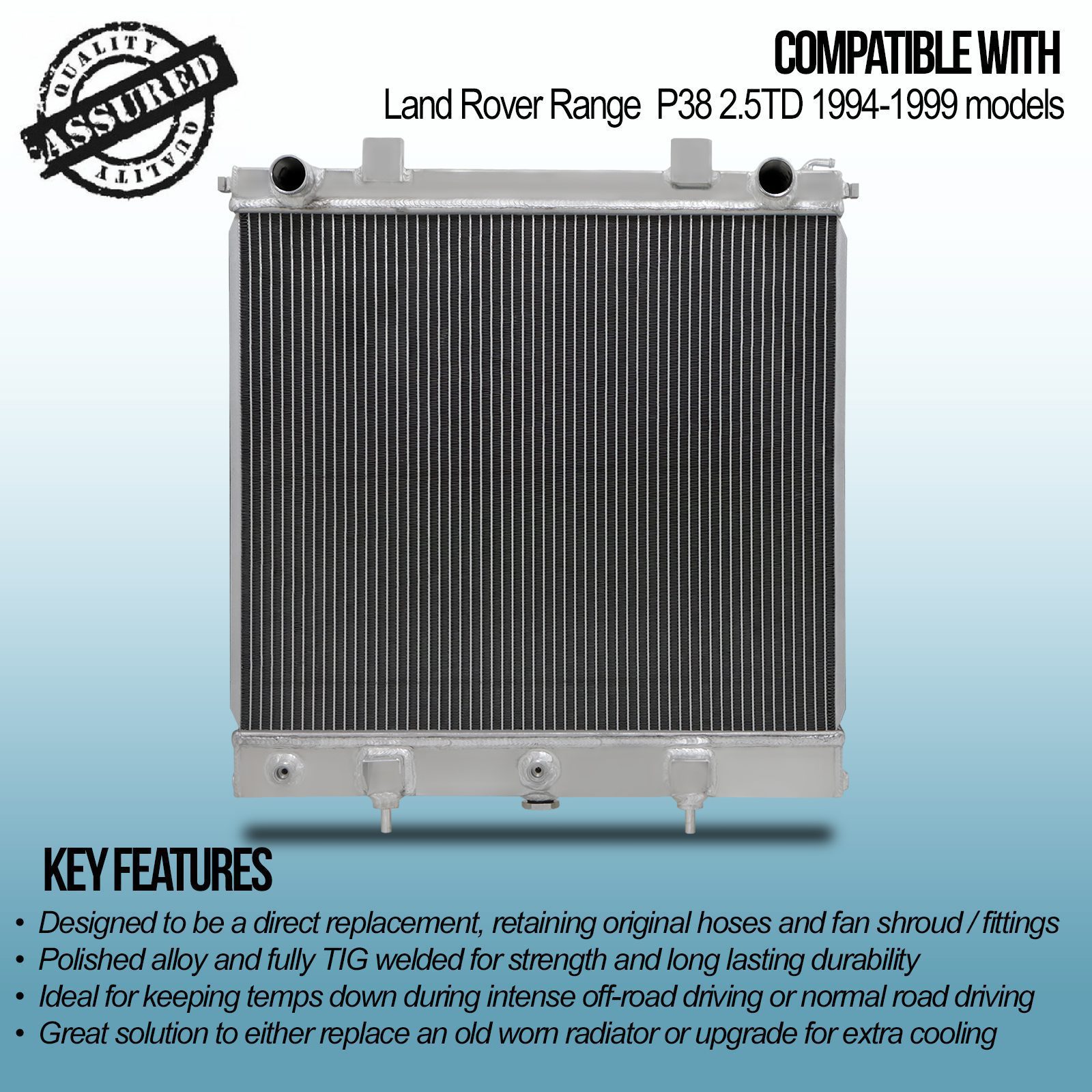 Radiador De Recambio Para Range Rover P38 2.5 Turbo Diésel BMW (Manual/Automático) ESR2270