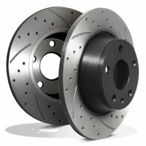 Rear Grooved Drilled 286mm Brake Discs - Audi TT 8J Roadster 2.0TDI TFSI 1.8T