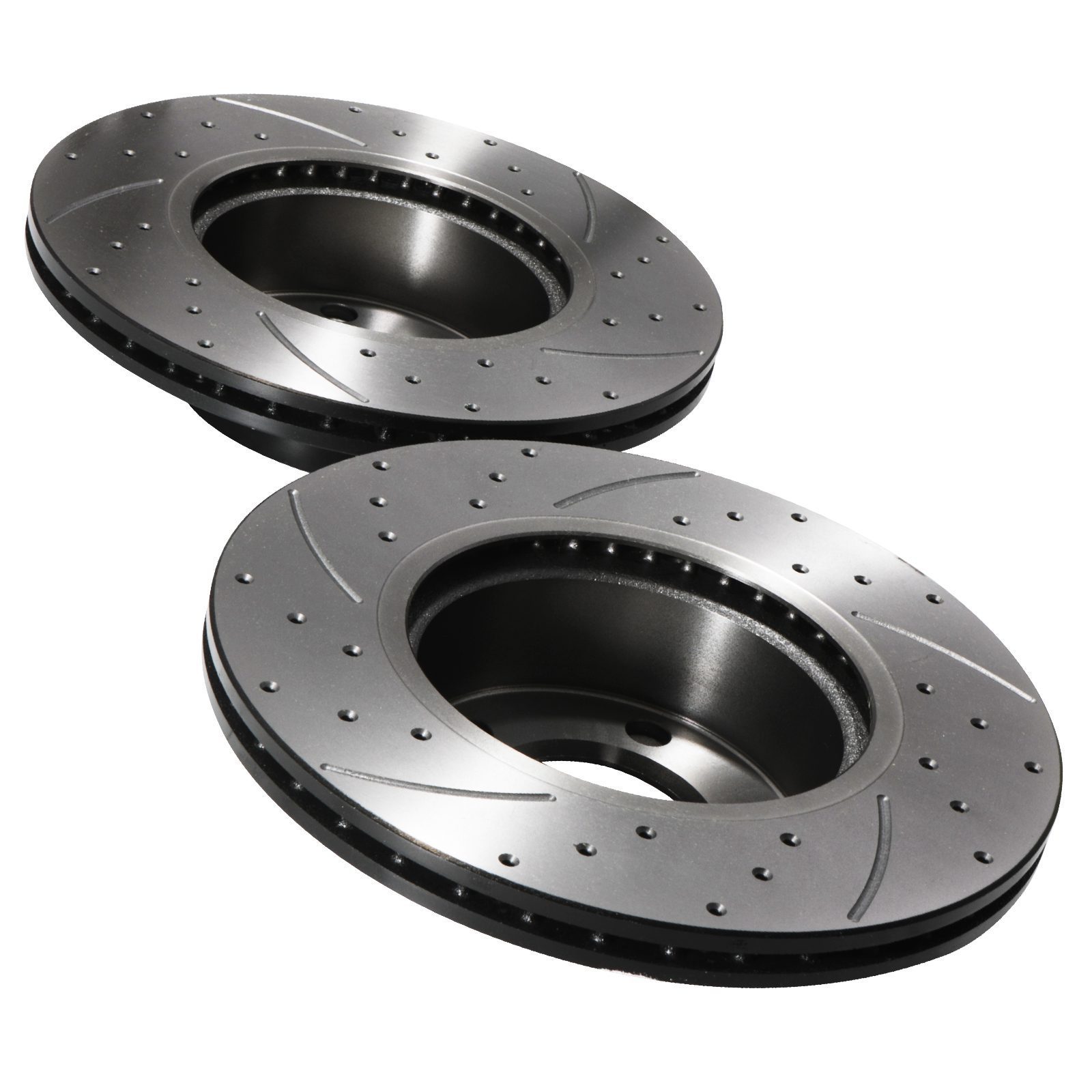 ASC Front Drilled & Grooved 300mm Vented Brake Discs (Pair) With Brembo Pads - 5 Stud