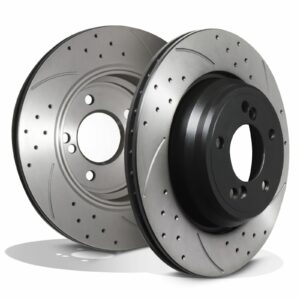 Rear Drilled Grooved 326mm Brake Disc Pair - BMW 3 Series E46 M3 3.2 00-06