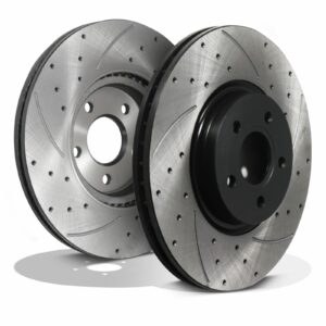 Front Drilled Grooved 320mm Brake Discs - Ford Focus MK3 2.0 St TDCI 2012-2017
