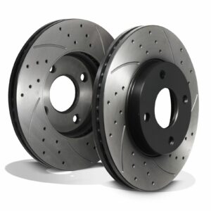 Front Drilled Grooved 262mm Brake Discs - Ford Fiesta MK8 1.0 1.1 1.5 2017+