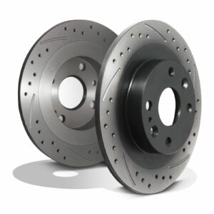 Rear Drilled Grooved 250mm Brake Discs - Mazda 323 MX5 MX-5 MK1 MK2 1.6 1.8