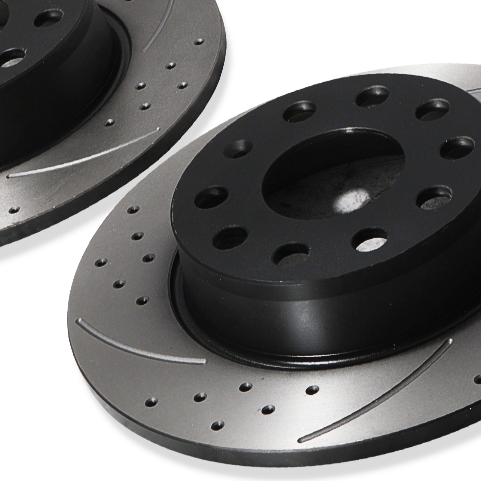 MTEC Drilled & Grooved Brake Discs – Front Pair For Audi A3 8P 2.0 TDi 140 (2003+)