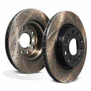 Front Drilled Grooved 280mm Brake Discs - VW Golf MK5 MK6 1.4 1.6 2.0 TFSI GTI