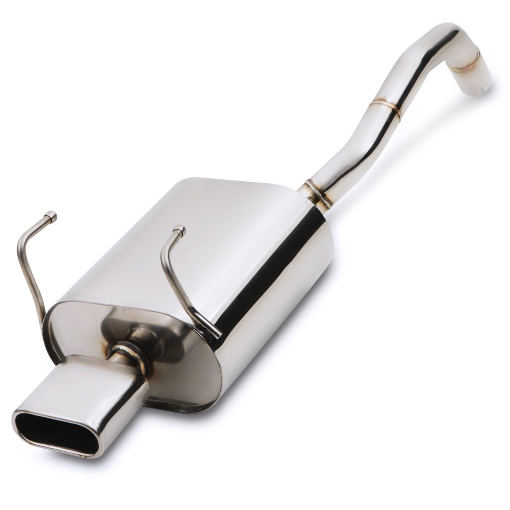 NEW PERFORMANCE EXHAUST MUFFLER BACK BOX MFR003 SINGLE TIP STAINLESS