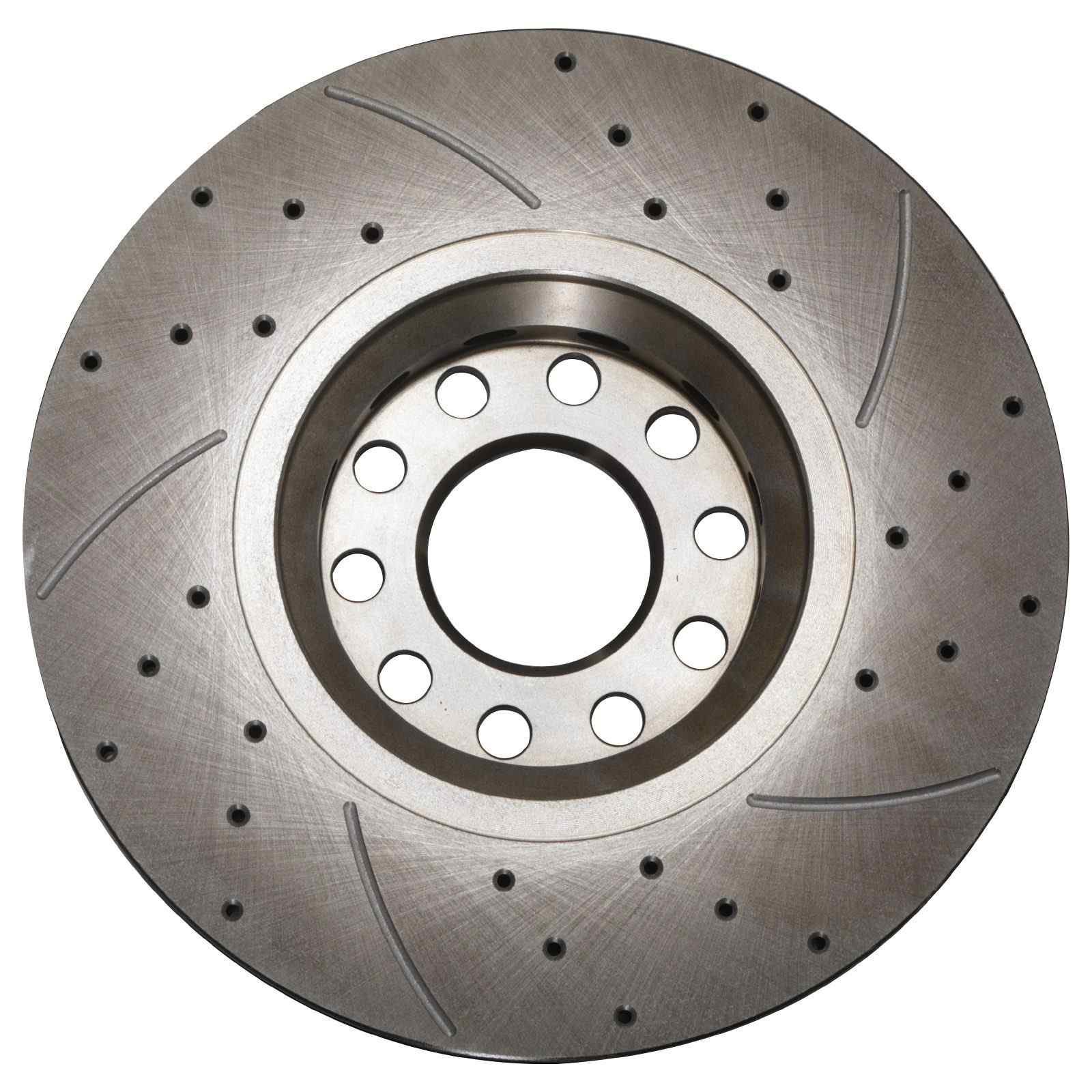 MTEC Front Drilled & Grooved Brake Discs For Audi A2 1.4 16v (2000-2005) - 256mm Pair