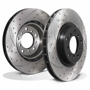 Front Drilled Grooved 325mm Brake Discs - BMW 3 Series E46 M3 3.2 00-06