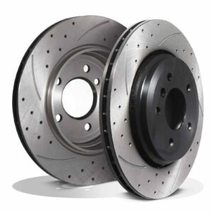 Rear Drilled Grooved 320mm Brake Discs - BMW 3 Series E46 330i 330D 98-05