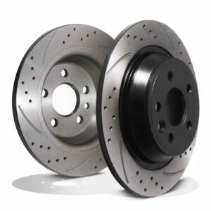 Rear Drilled Grooved 302mm Brake Discs - Ford Focus MK2 ST RS 05-12