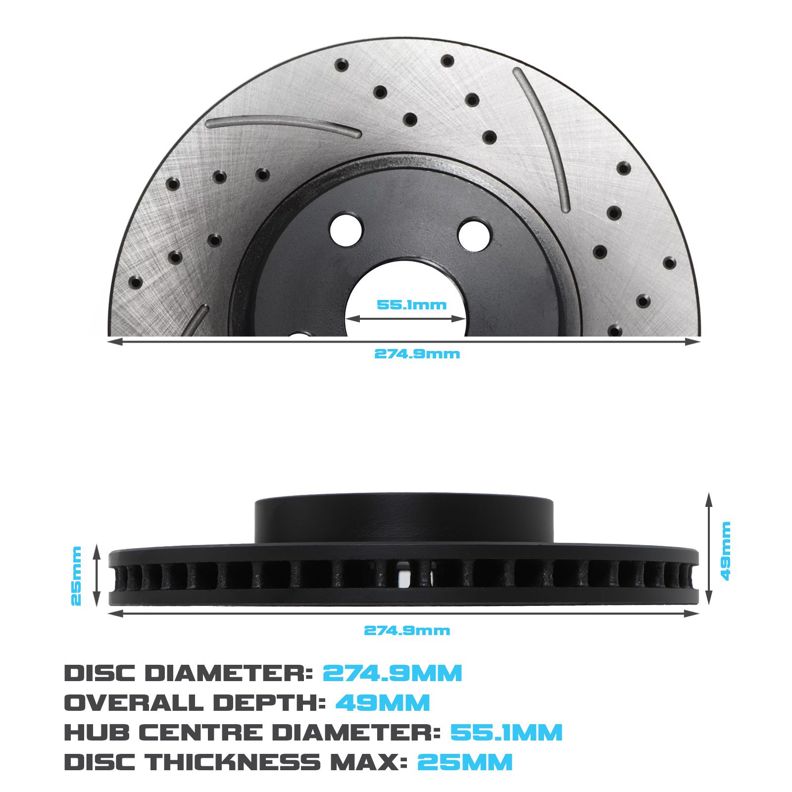 thumbnail image 2 of Front Brake Disc Pad Set (4 Pads) For Toyota Celica 1.8 VVTI 190BHP 1999-2006 – 275mm 2 of 4