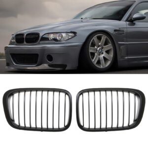 Gloss Black Front Kidney Grilles - BMW 3 Series E46 2 Door 99-01