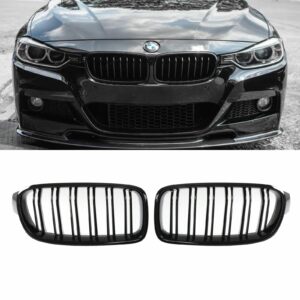 Gloss Black Front Kidney Grilles - BMW 3 Series F30 12-18