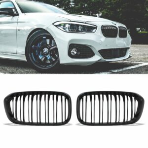 Gloss Black Front Kidney Grilles - BMW 1 Series F20 LCI 15-19