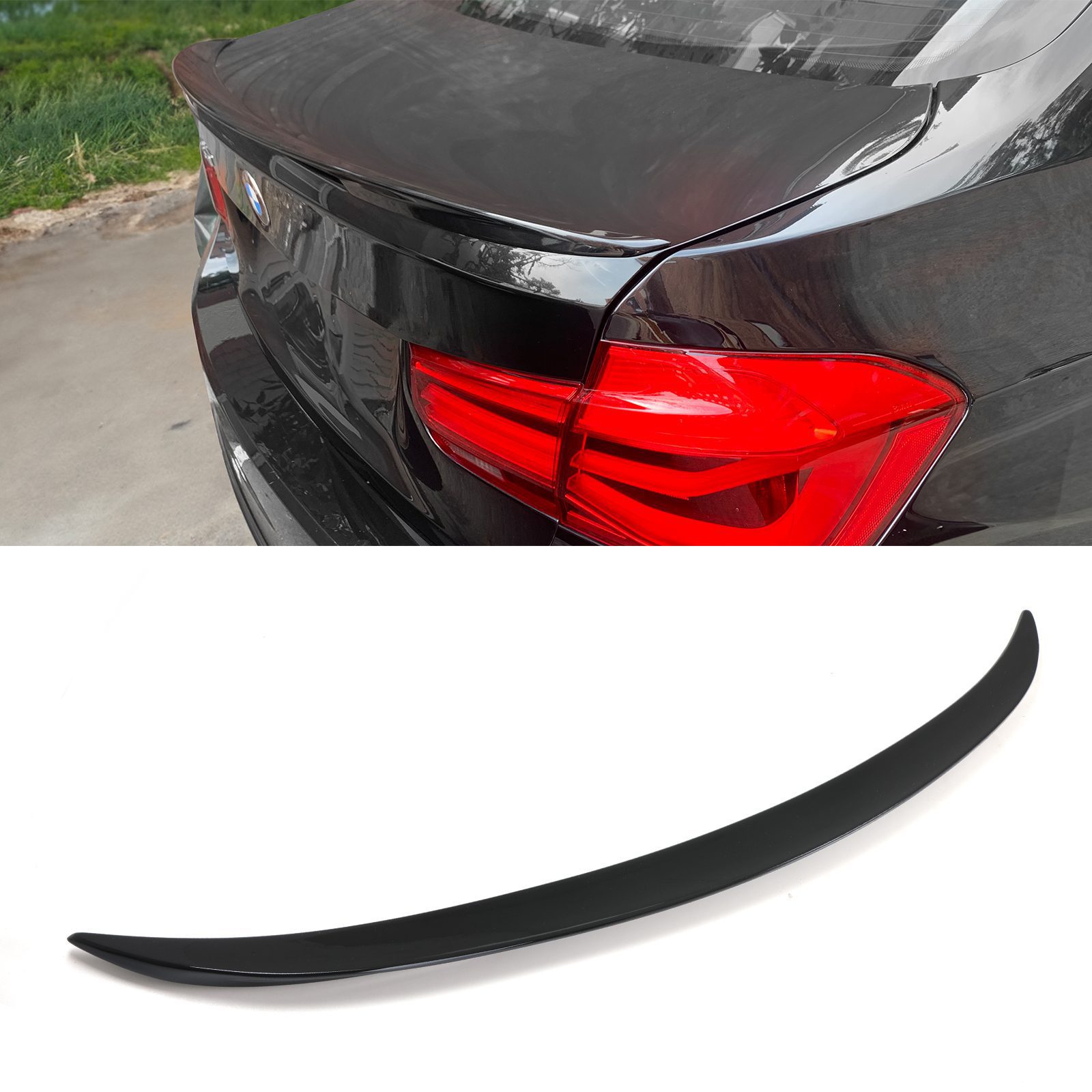 Gloss Black Painted Rear Spoiler For BMW 3 Series F30 Limo - Sport Style Ducktail