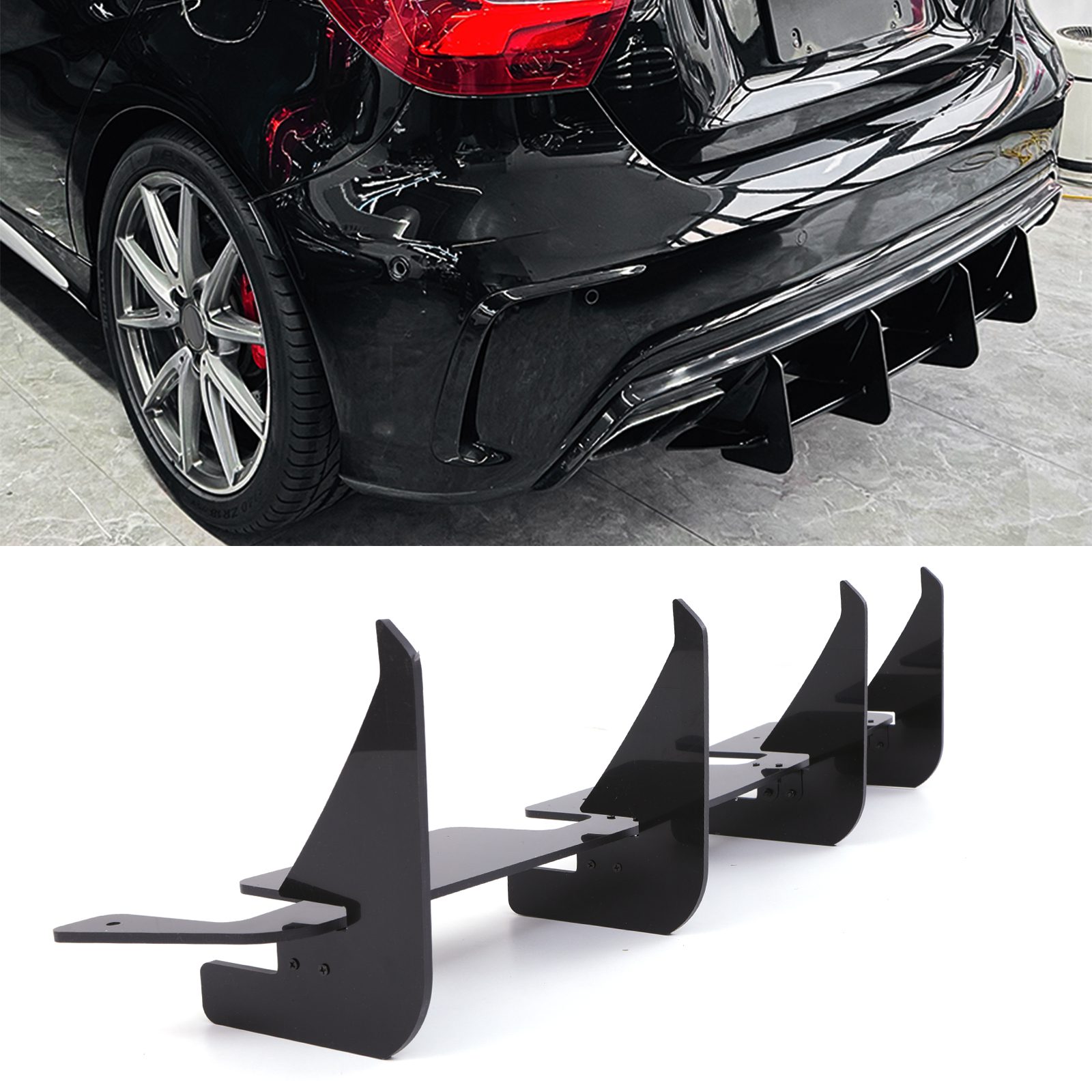 Rear Blade Style Diffuser Gloss Black – Mercedes A Class AMG A45 W176 ...