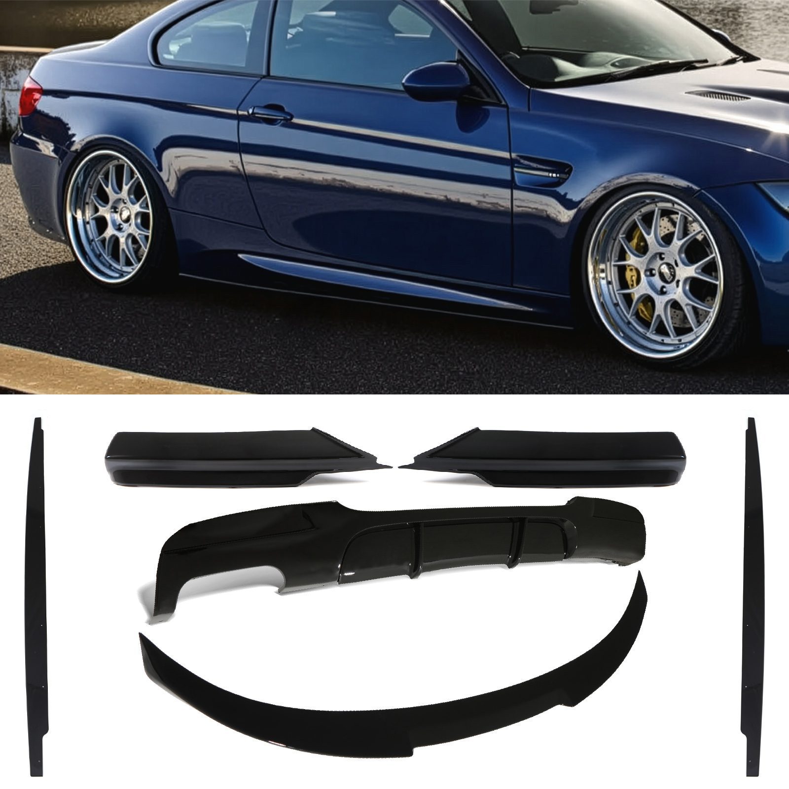 M4 Style Aero Body Kit Twin Exhaust Gloss BMW 3 Series E90 Pre LCI 05 08 &ndash