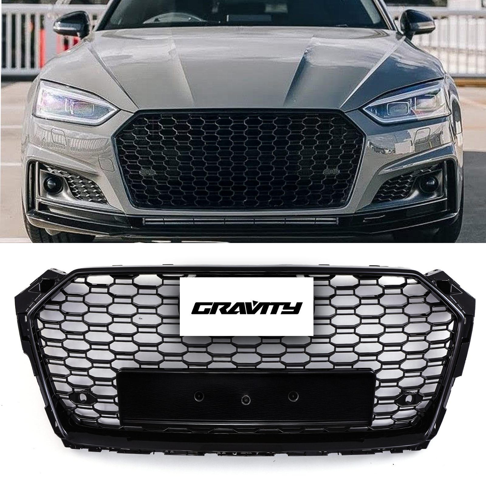 RS5 Style Front Honeycomb Grille Gloss Audi A5 B9 F5 17 20 &ndash