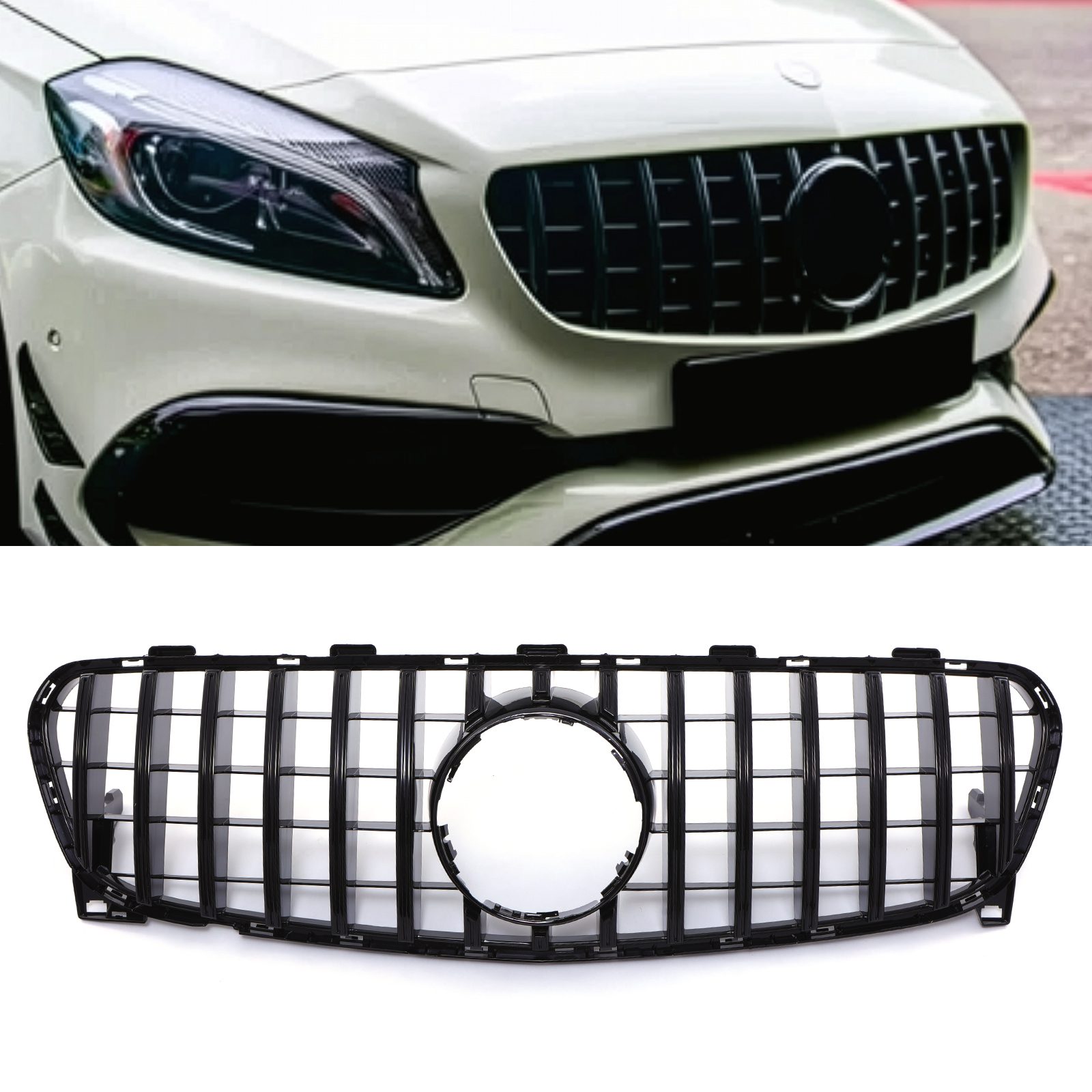 Panamericana Style Front Grille Gloss Mercedes GLA Class X156 17 19 &ndash