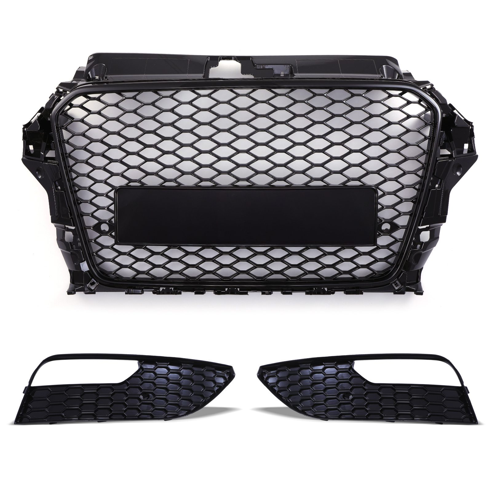 RS3 Style Badgeless Grille &amp Fog Light Surrounds Audi A3 8V 12 16 &ndash