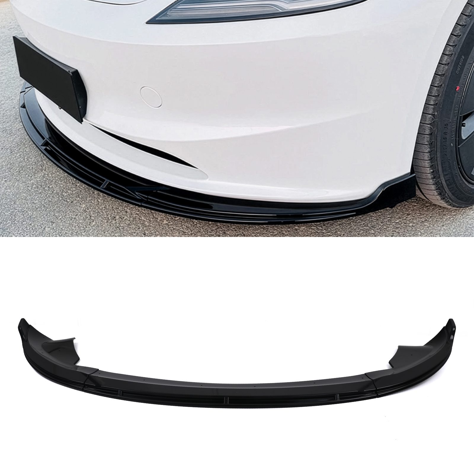 Front Splitter Gloss Black - Tesla Model 3 Facelift 2024+ – Gravity ...